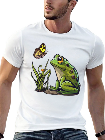 Frog & Butterfly Graphic Tee - Nature Lovers Shirt