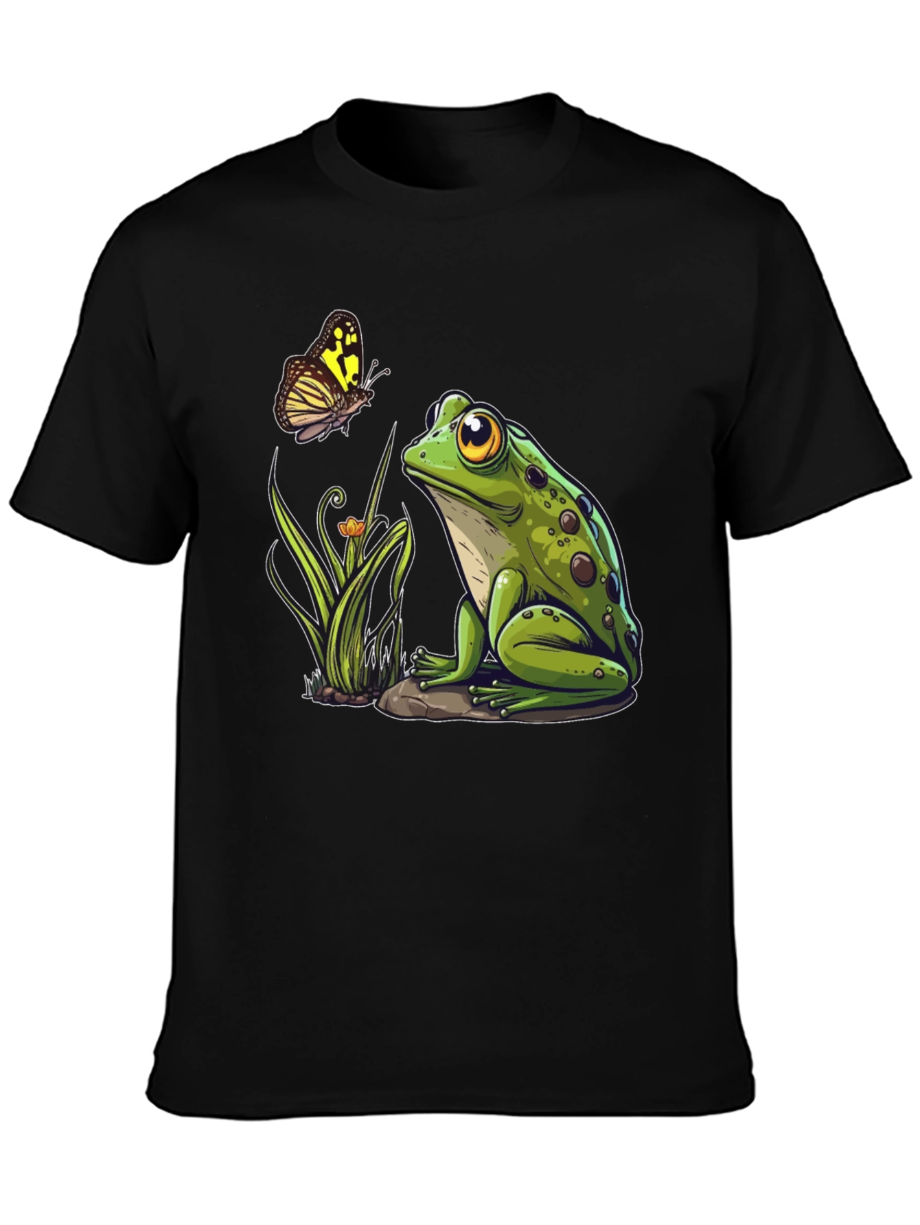 Frog & Butterfly Graphic Tee - Nature Lovers Shirt