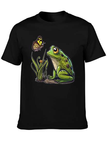 Frog & Butterfly Graphic Tee - Nature Lovers Shirt