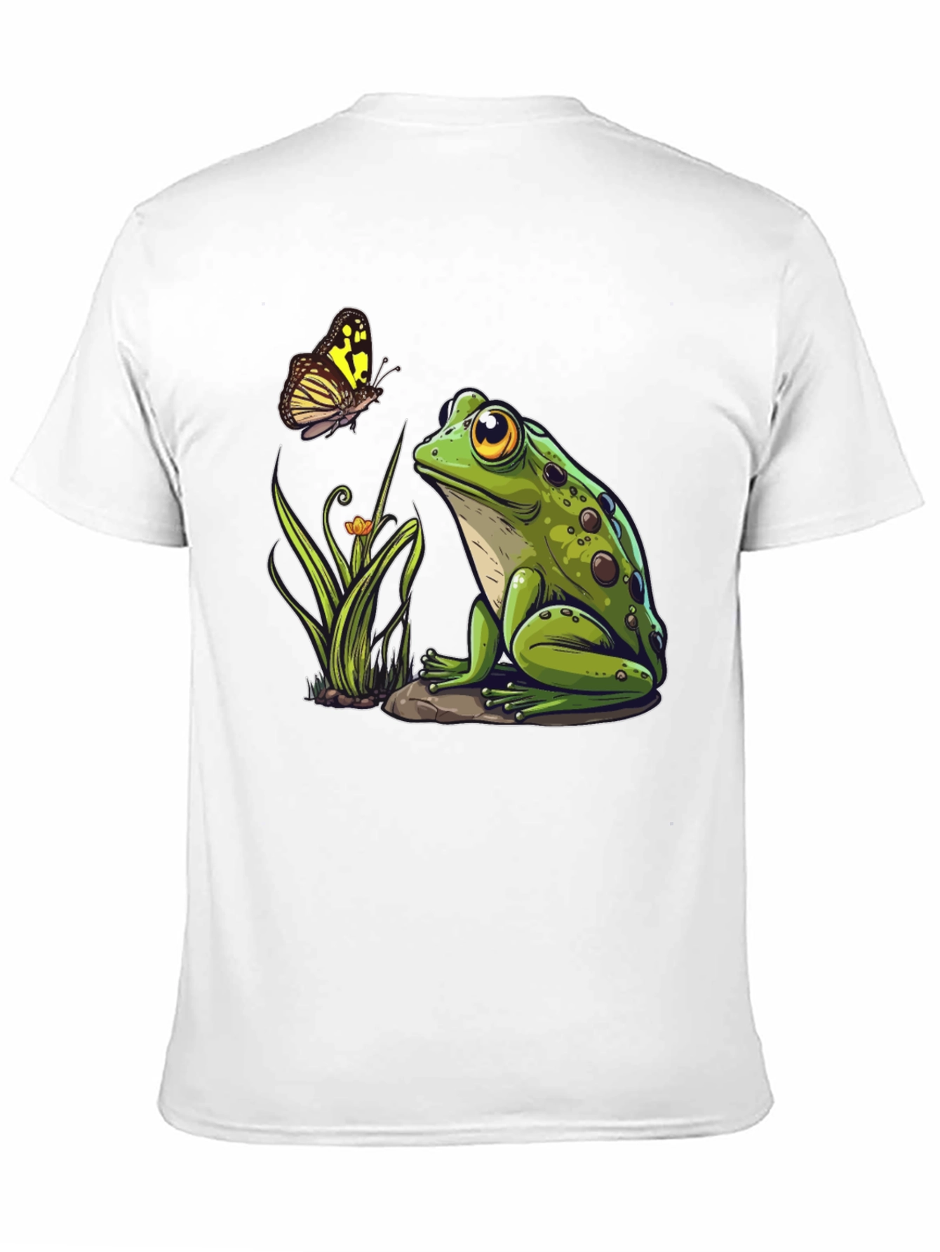 Frog & Butterfly Graphic Tee - Nature Lovers Shirt