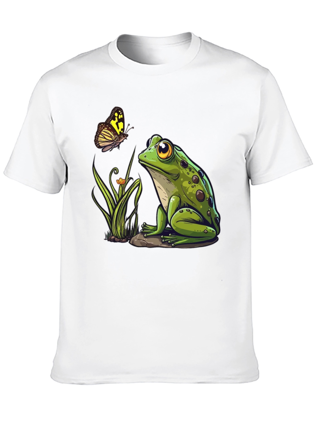Frog & Butterfly Graphic Tee - Nature Lovers Shirt