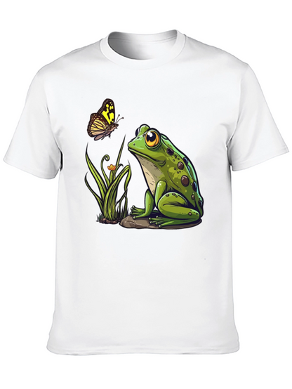 Frog & Butterfly Graphic Tee - Nature Lovers Shirt