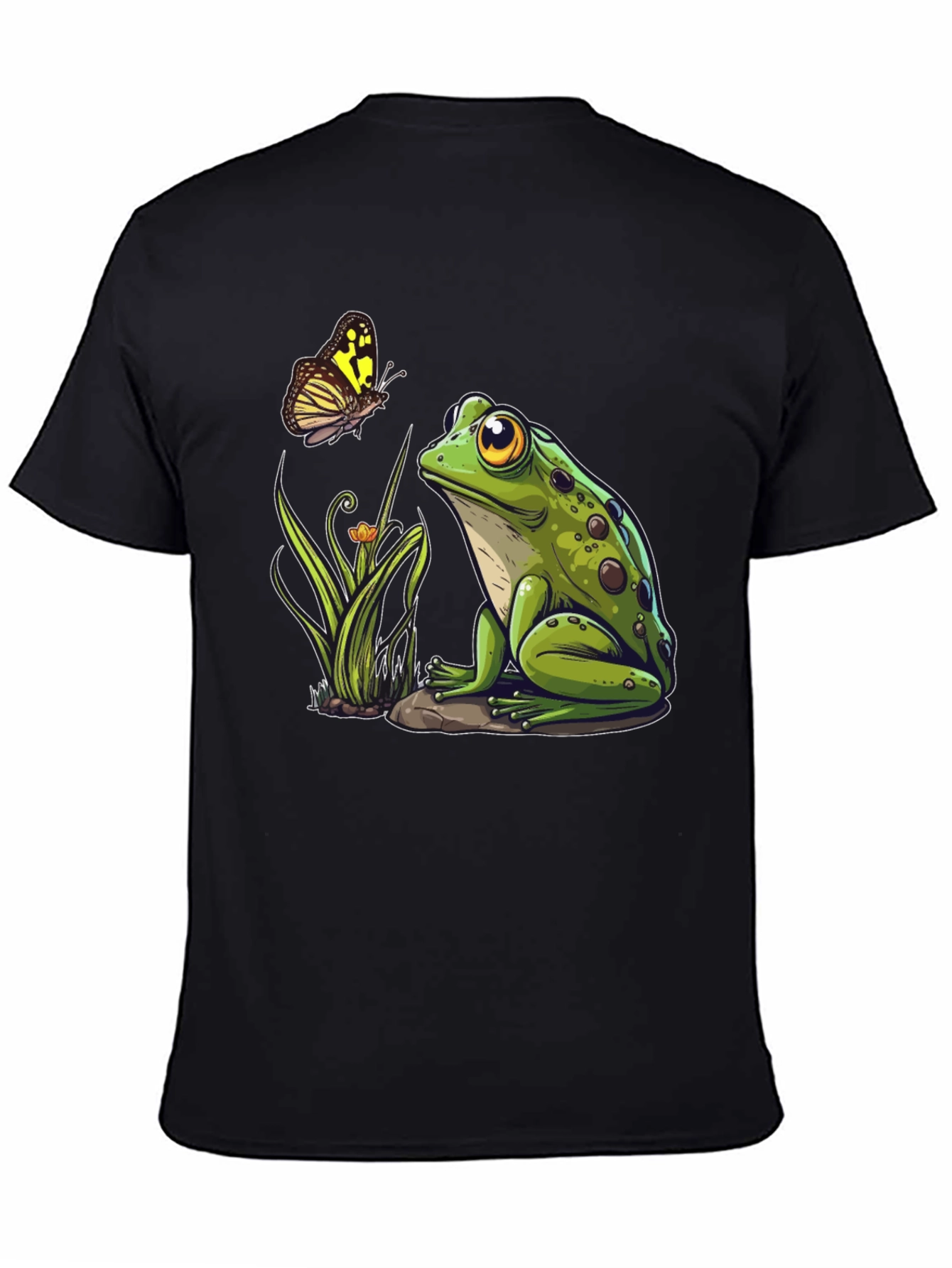 Frog & Butterfly Graphic Tee - Nature Lovers Shirt