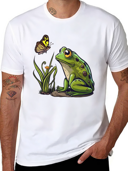 Frog & Butterfly Graphic Tee - Nature Lovers Shirt