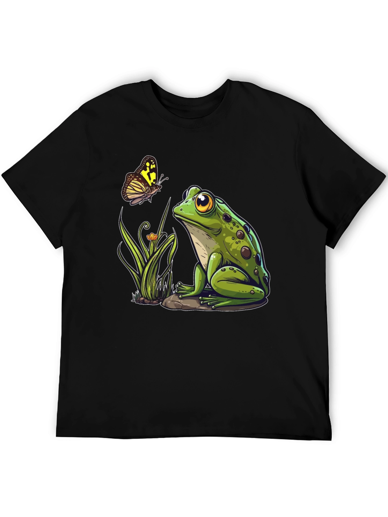 Frog & Butterfly Graphic Tee - Nature Lovers Shirt
