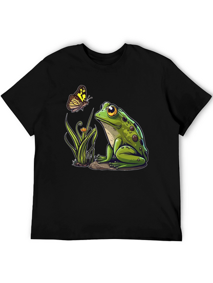 Frog & Butterfly Graphic Tee - Nature Lovers Shirt