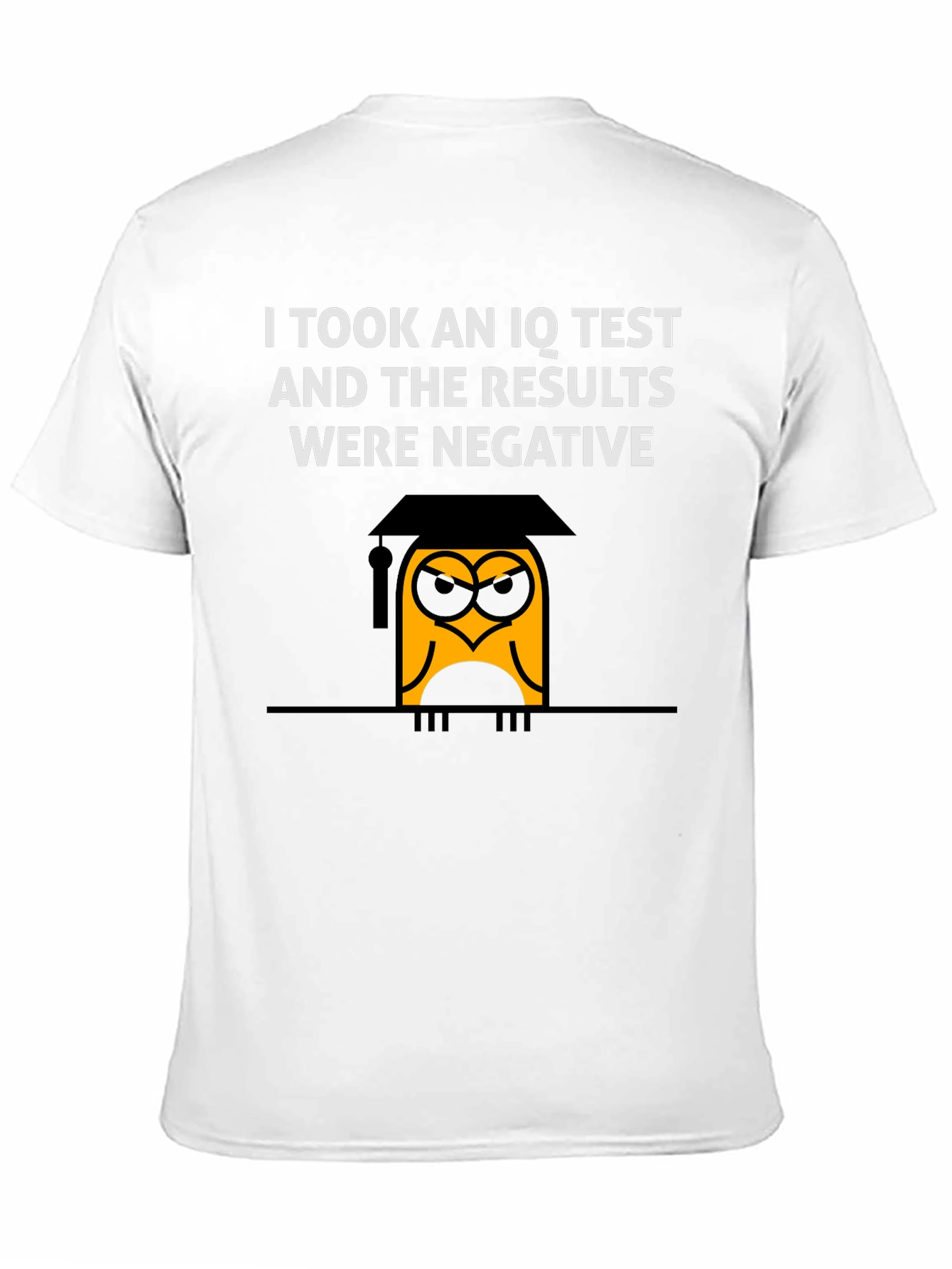 Funny IQ Test Owl Black T-Shirt