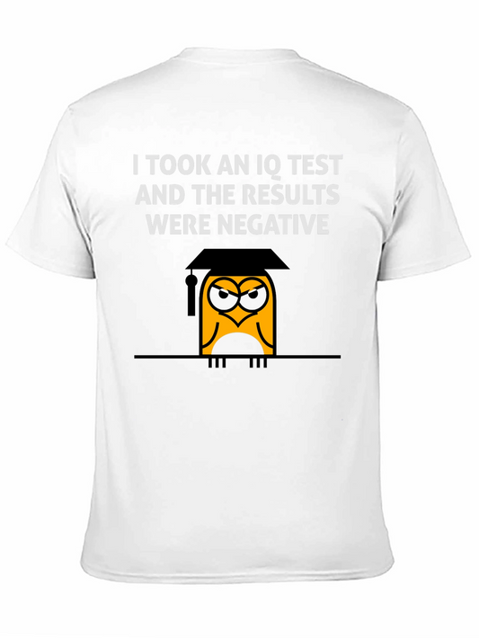 Funny IQ Test Owl Black T-Shirt