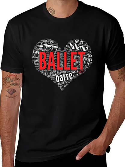 Ballet Word Art Heart T-Shirt