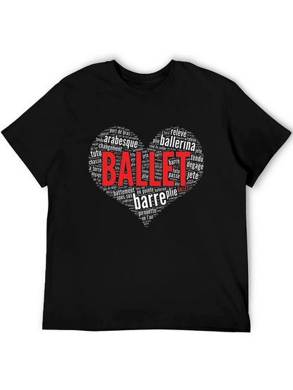 Ballet Word Art Heart T-Shirt