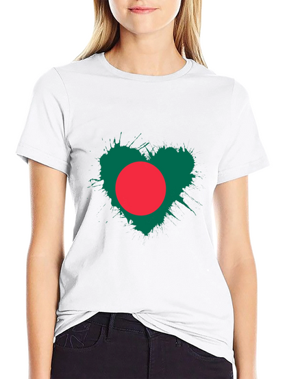 Bangladesh Flag Heart Graphic T-Shirt