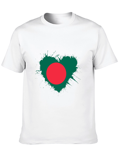 Bangladesh Flag Heart Graphic T-Shirt