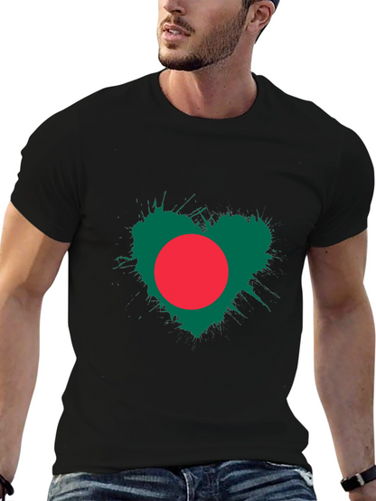 Bangladesh Flag Heart Graphic T-Shirt