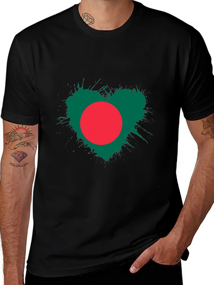 Bangladesh Flag Heart Graphic T-Shirt