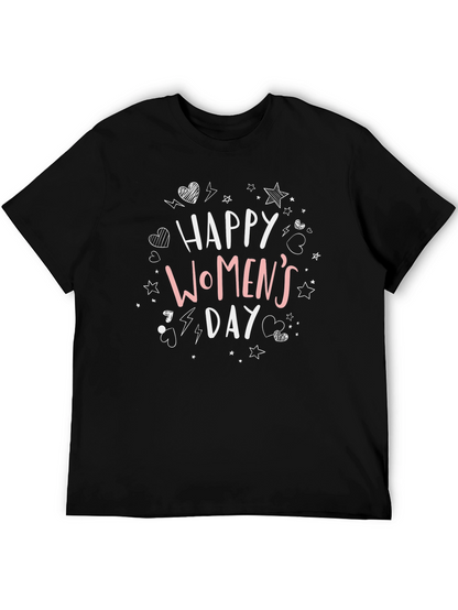 Womens Day Graphic Tee - Black Casual T-Shirt