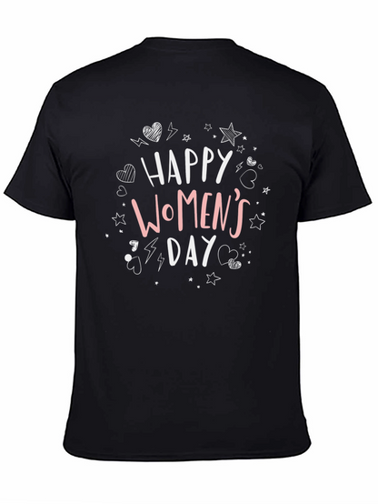 Womens Day Graphic Tee - Black Casual T-Shirt
