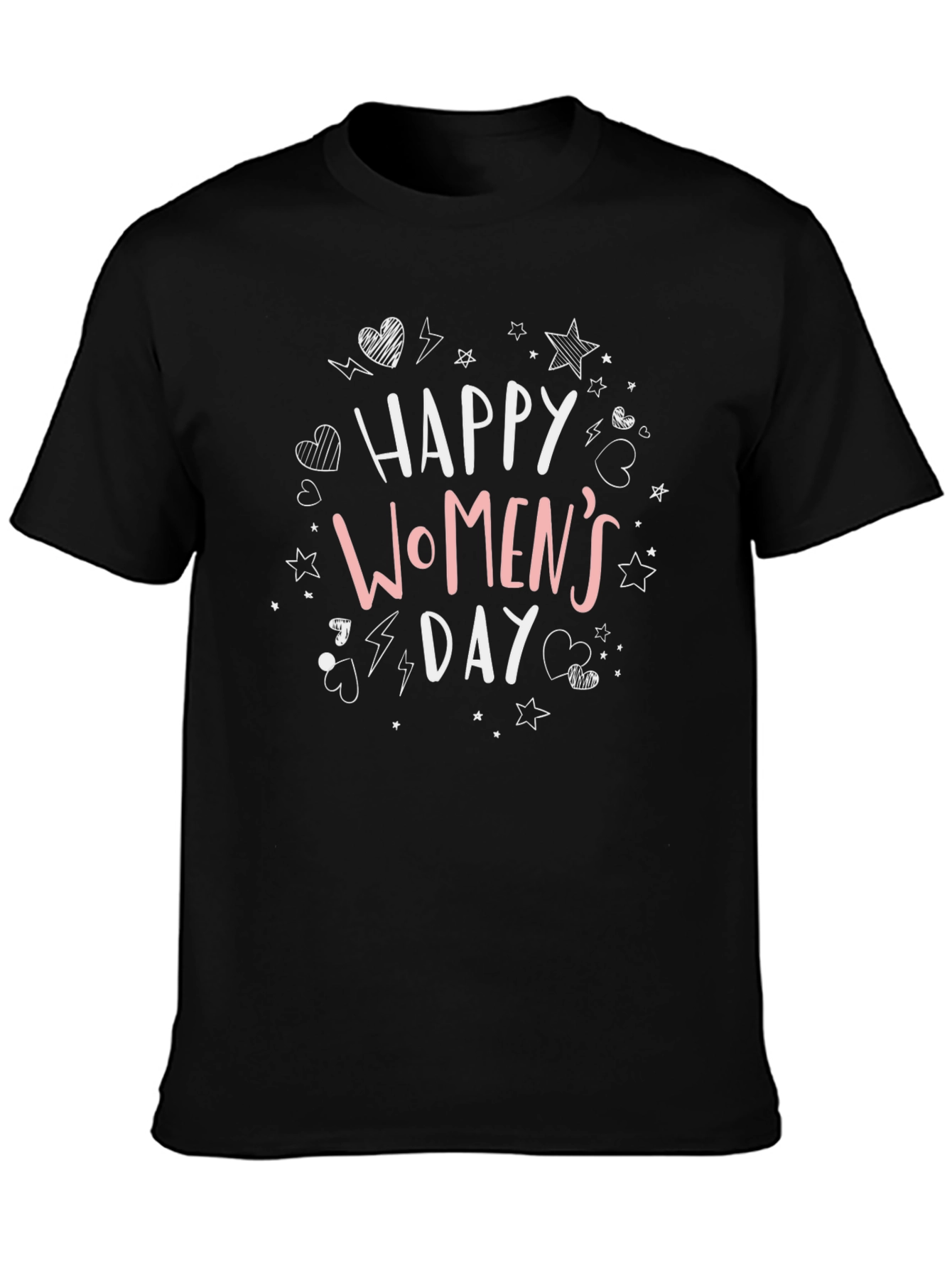 Womens Day Graphic Tee - Black Casual T-Shirt