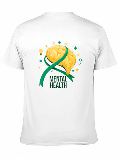 Mental Health Awareness T-Shirt: Brain & Ribbon Design