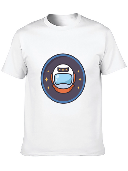 Astronaut Helmet Graphic T-Shirt - Black
