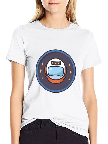 Astronaut Helmet Graphic T-Shirt - Black