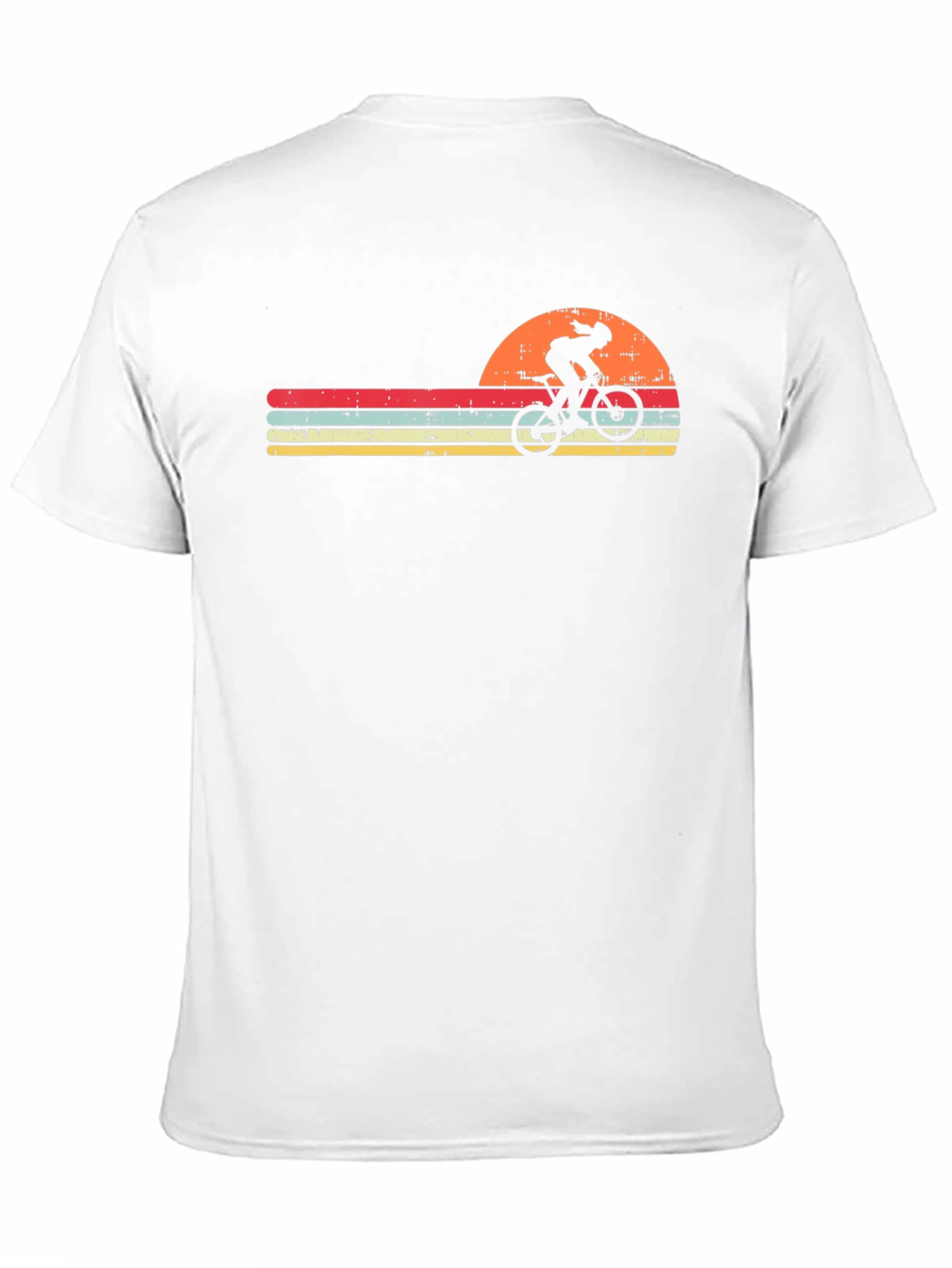 Retro Cyclist T-Shirt - Sunset Design