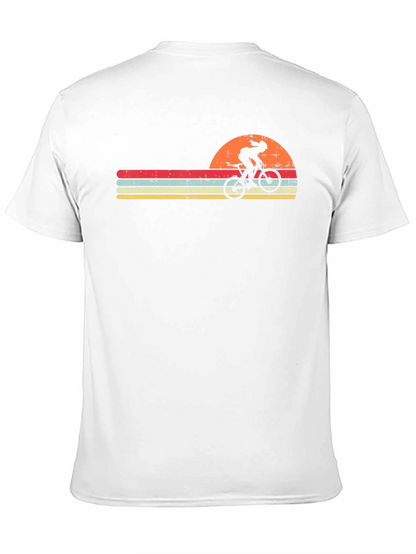 Retro Cyclist T-Shirt - Sunset Design