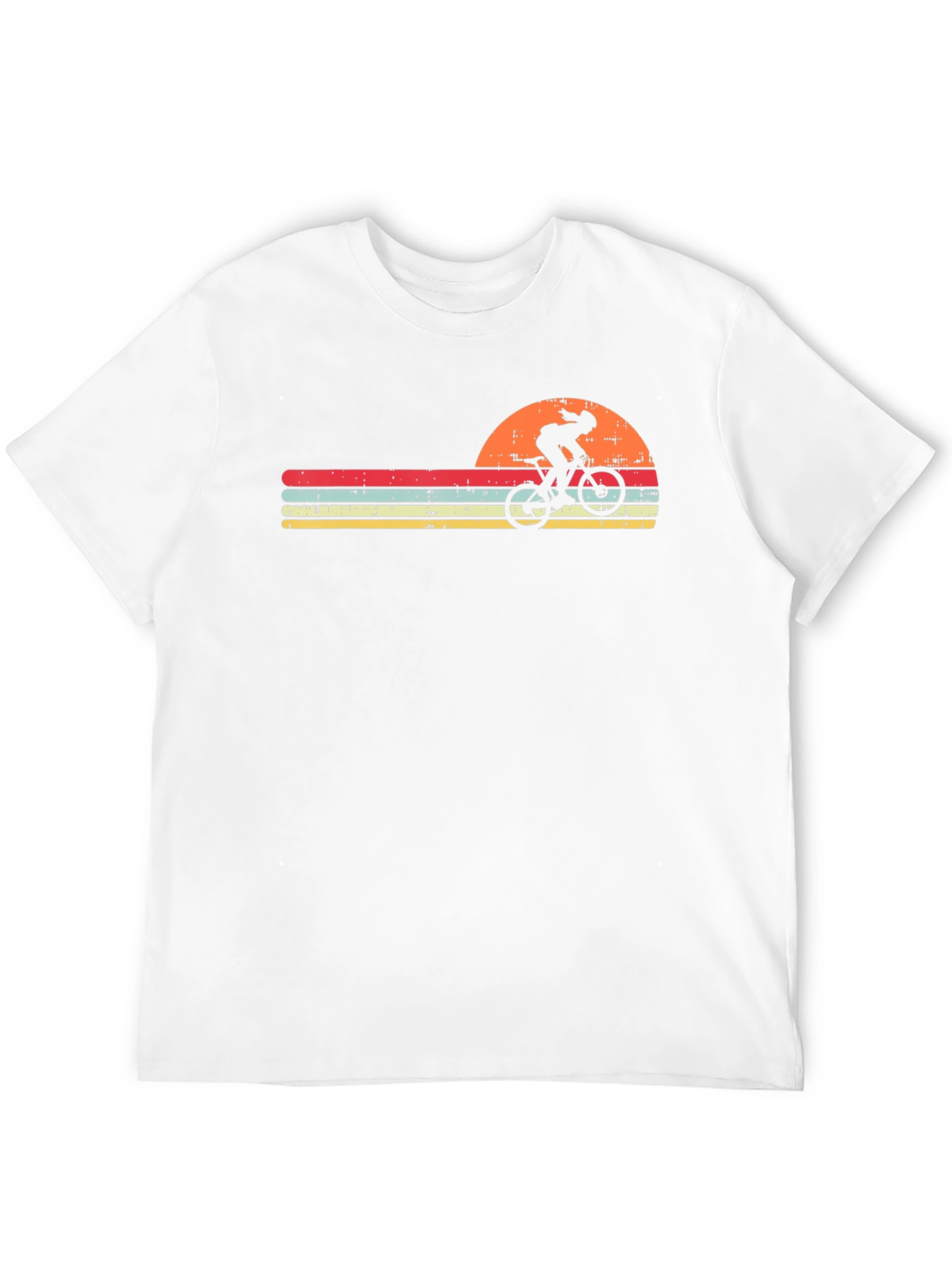 Retro Cyclist T-Shirt - Sunset Design