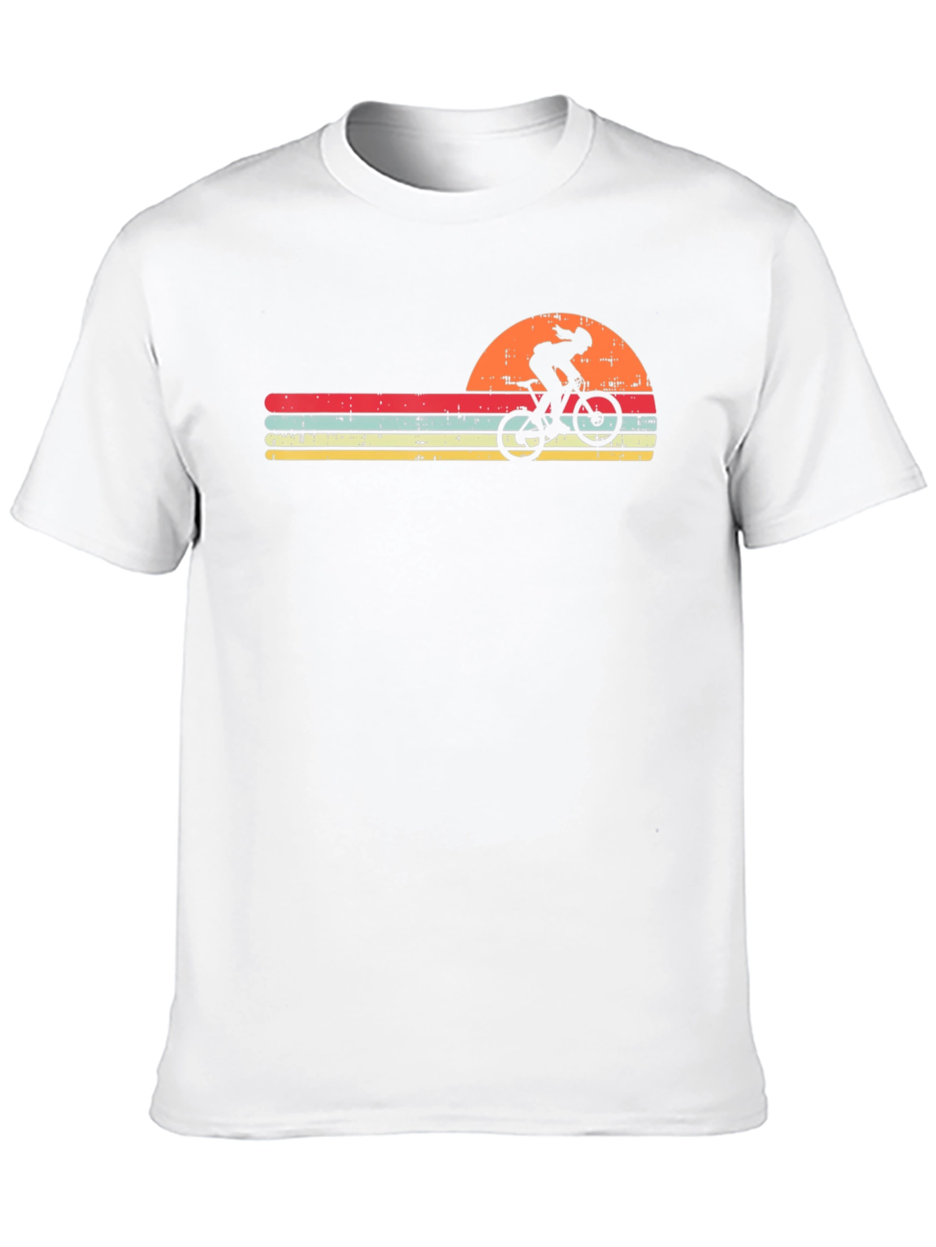 Retro Cyclist T-Shirt - Sunset Design