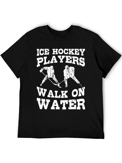 Ice Hockey Players Walk On Water Black T-Shirt