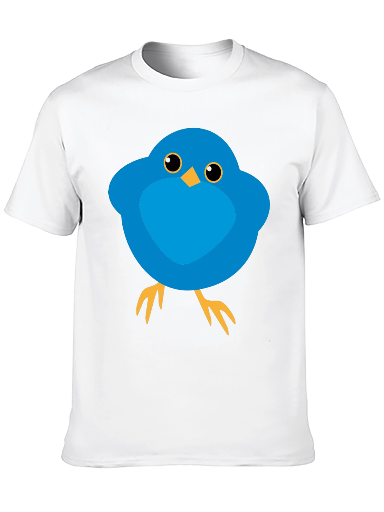 Cute Blue Bird Graphic Tee - Mens Black T-Shirt