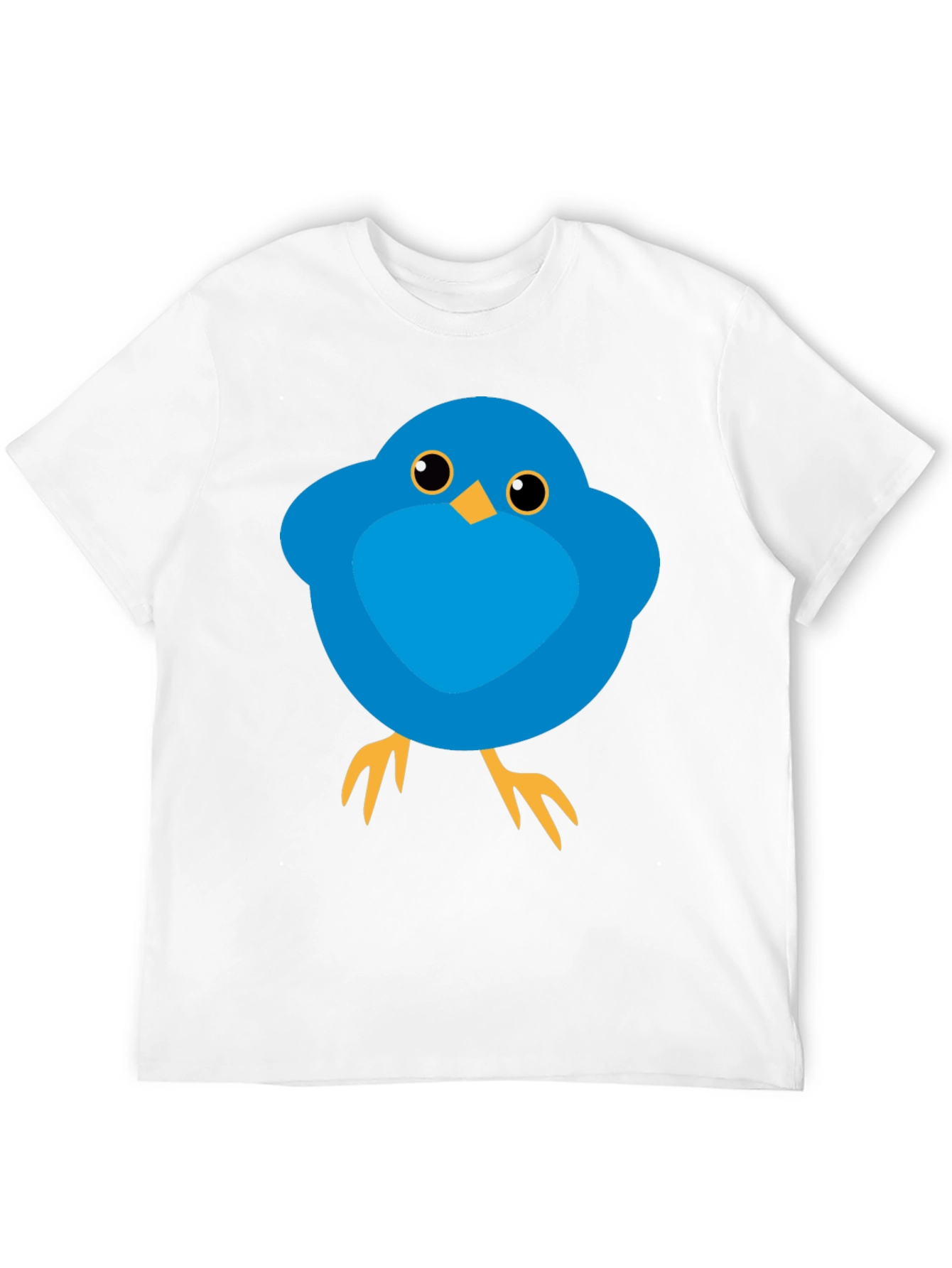 Cute Blue Bird Graphic Tee - Mens Black T-Shirt
