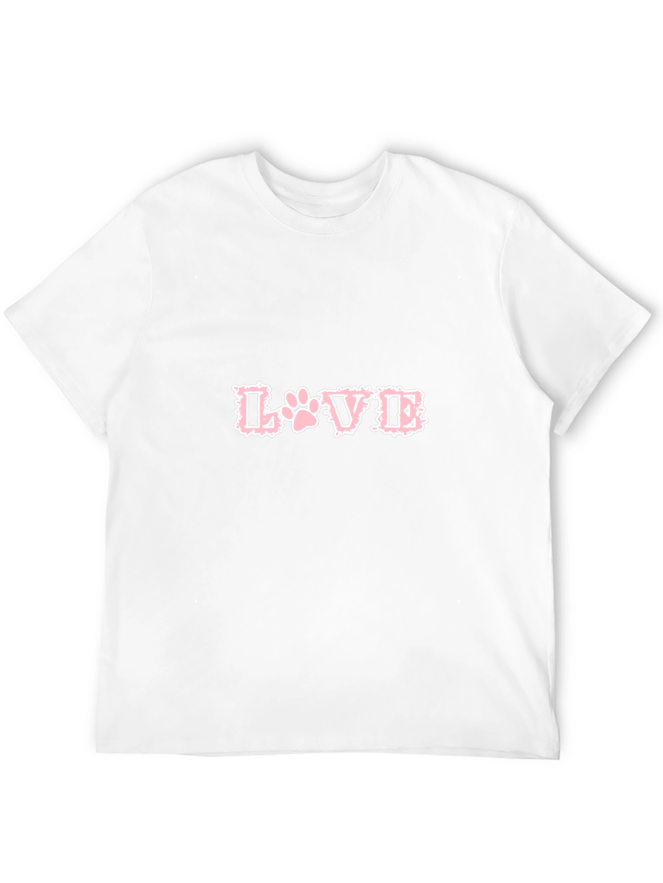 Love Paw Print T-Shirt - Black Crew Neck Tee