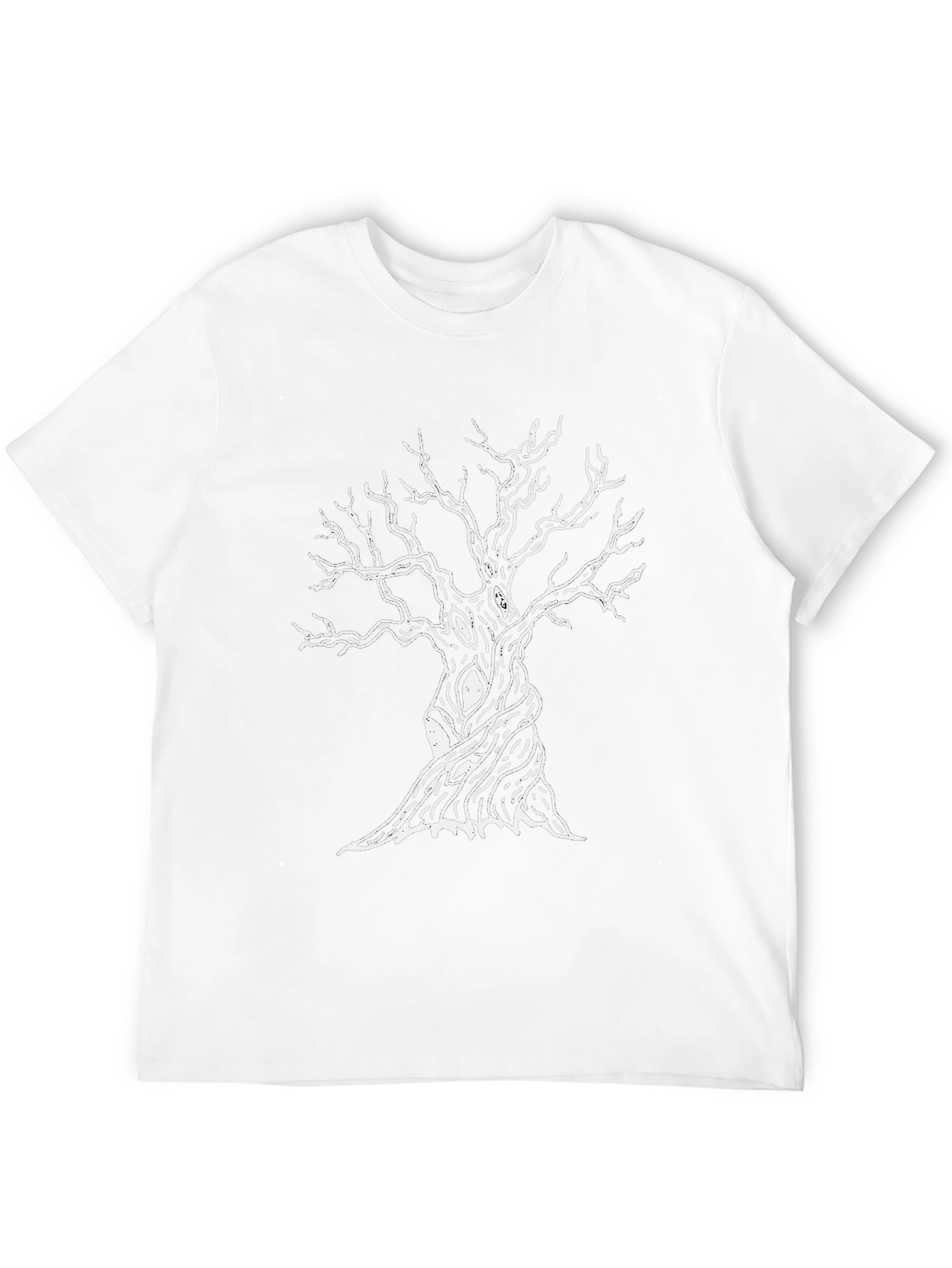 Mens Black Tee with Spooky Tree Graphic