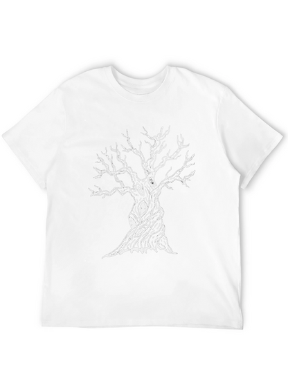 Mens Black Tee with Spooky Tree Graphic