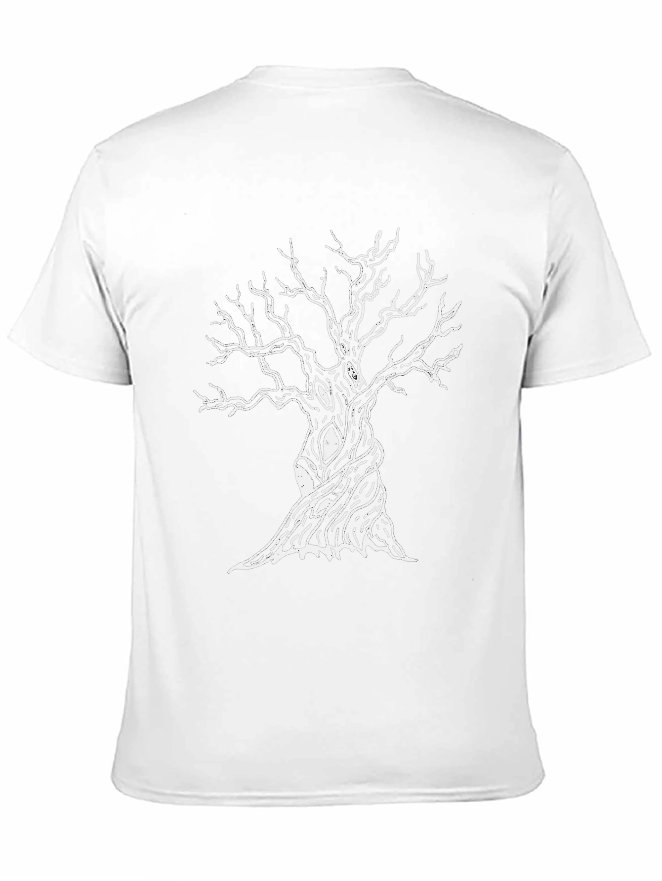 Mens Black Tee with Spooky Tree Graphic