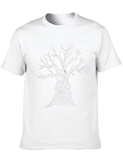 Mens Black Tee with Spooky Tree Graphic