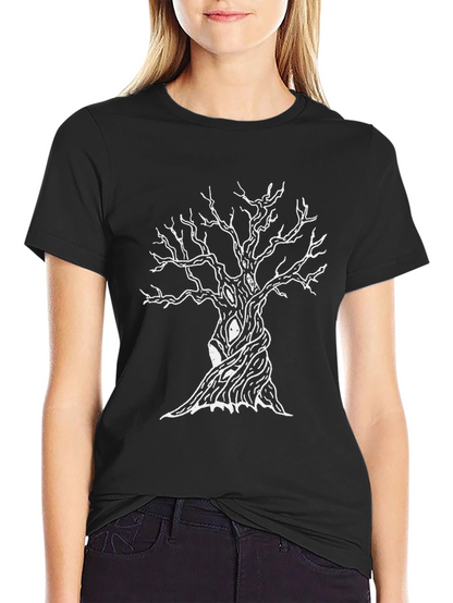 Mens Black Tee with Spooky Tree Graphic