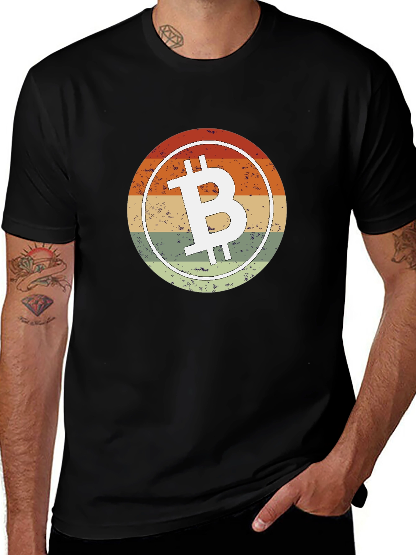 Bitcoin Retro Sunset T-Shirt - Crypto Fan Apparel