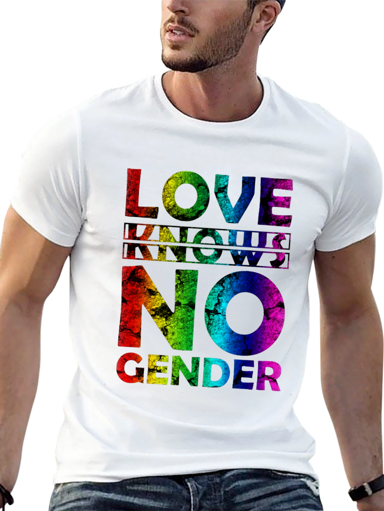 Love Knows No Gender Pride T-Shirt - Rainbow