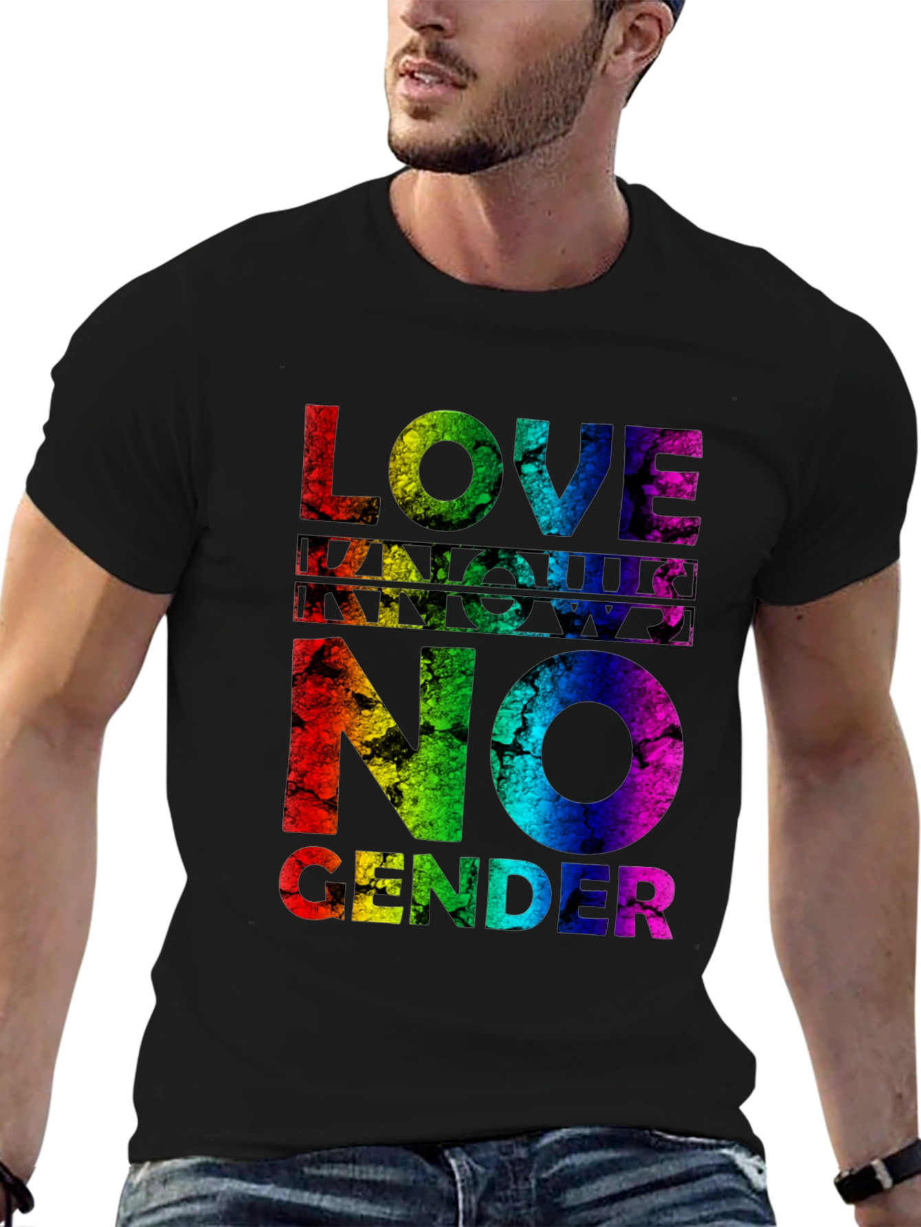 Love Knows No Gender Pride T-Shirt - Rainbow
