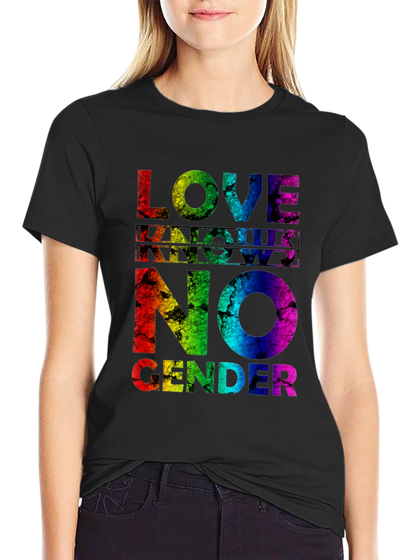 Love Knows No Gender Pride T-Shirt - Rainbow