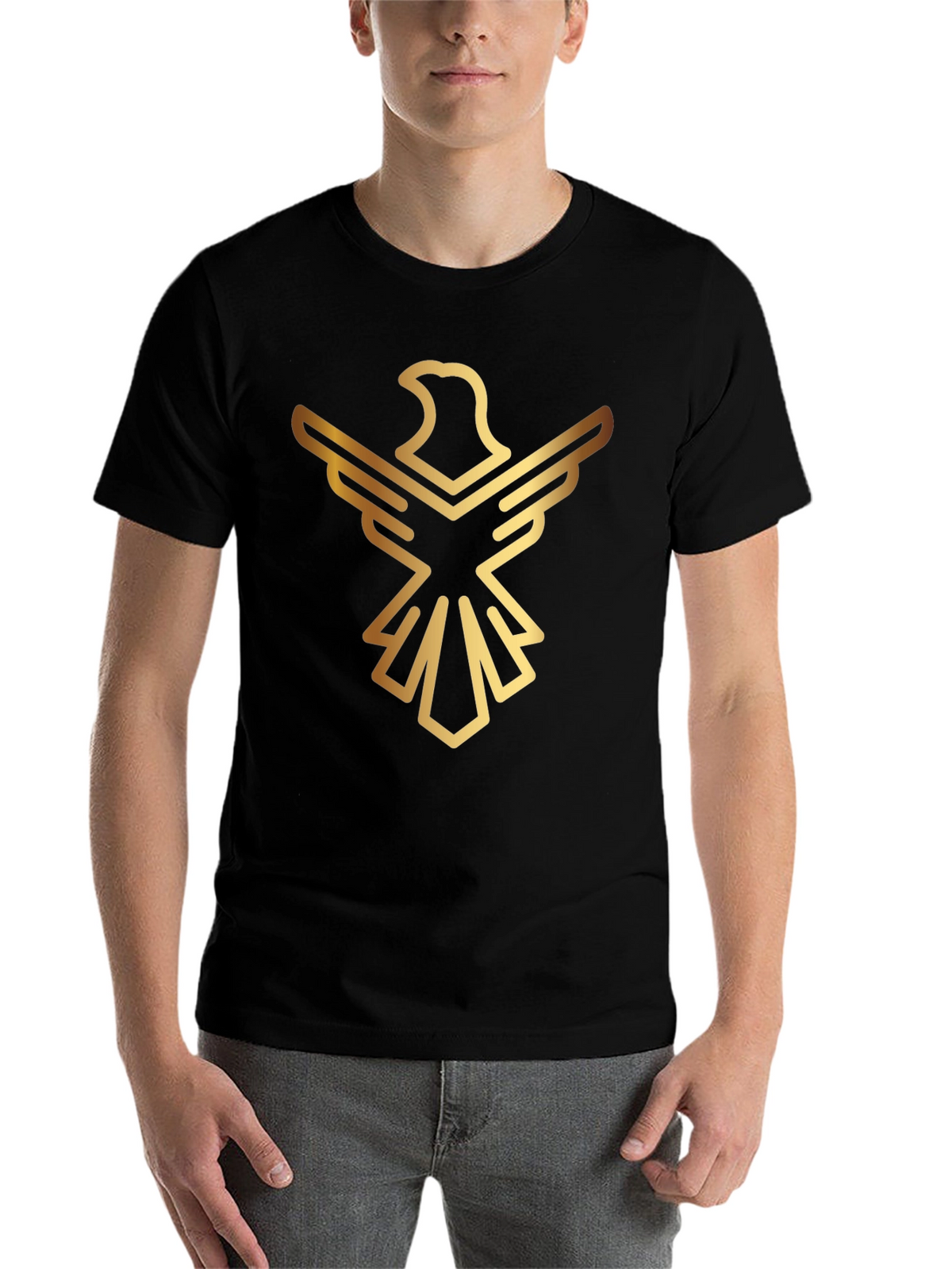 Golden Eagle Graphic Black T-Shirt