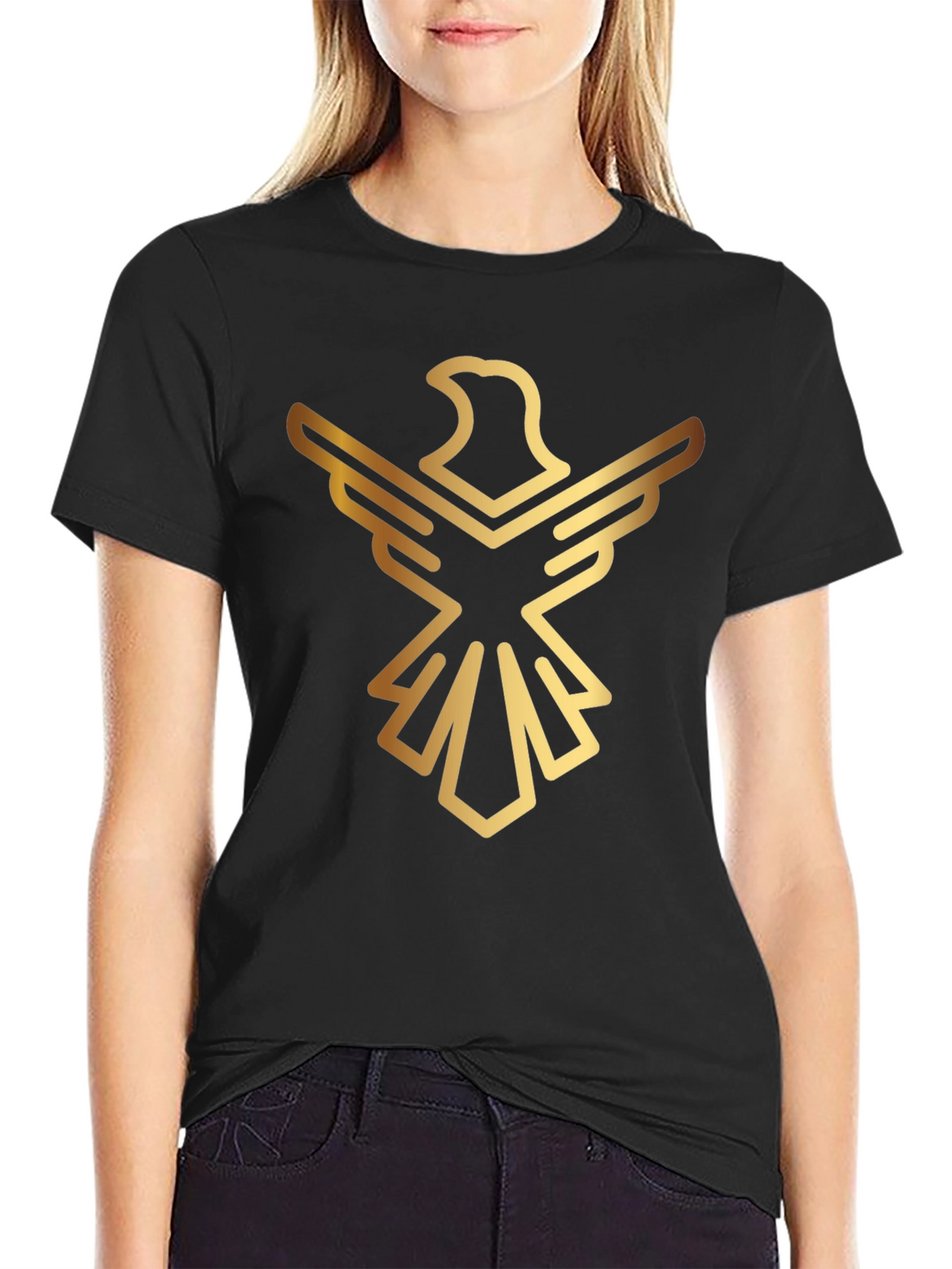 Golden Eagle Graphic Black T-Shirt