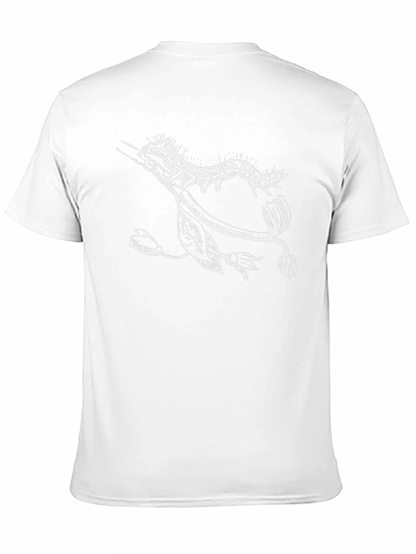 Unique Graphic Tee - Artistic Plant & Caterpillar Design