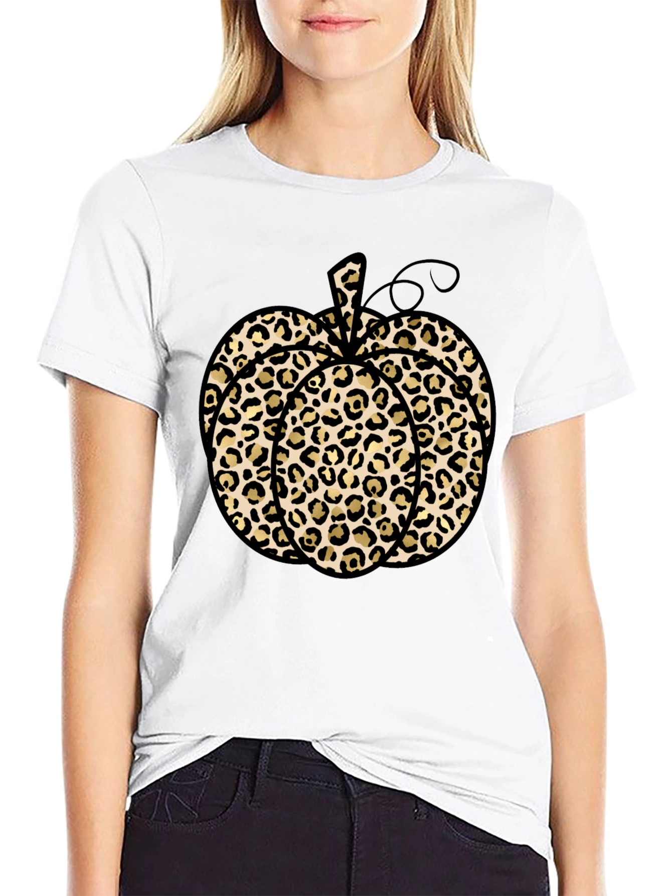 Leopard Print Pumpkin T-Shirt