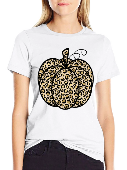 Leopard Print Pumpkin T-Shirt