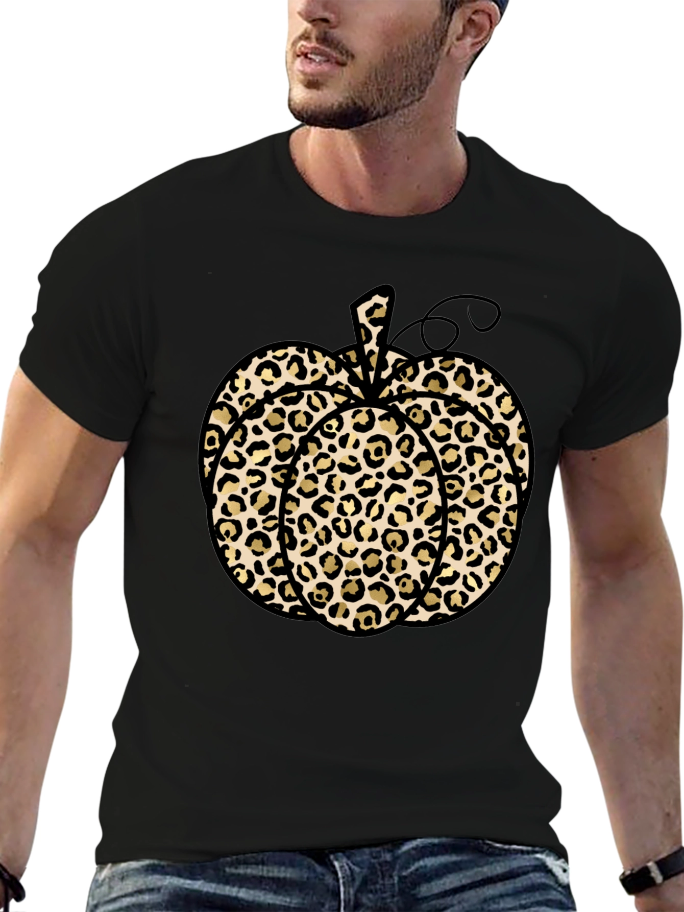 Leopard Print Pumpkin T-Shirt
