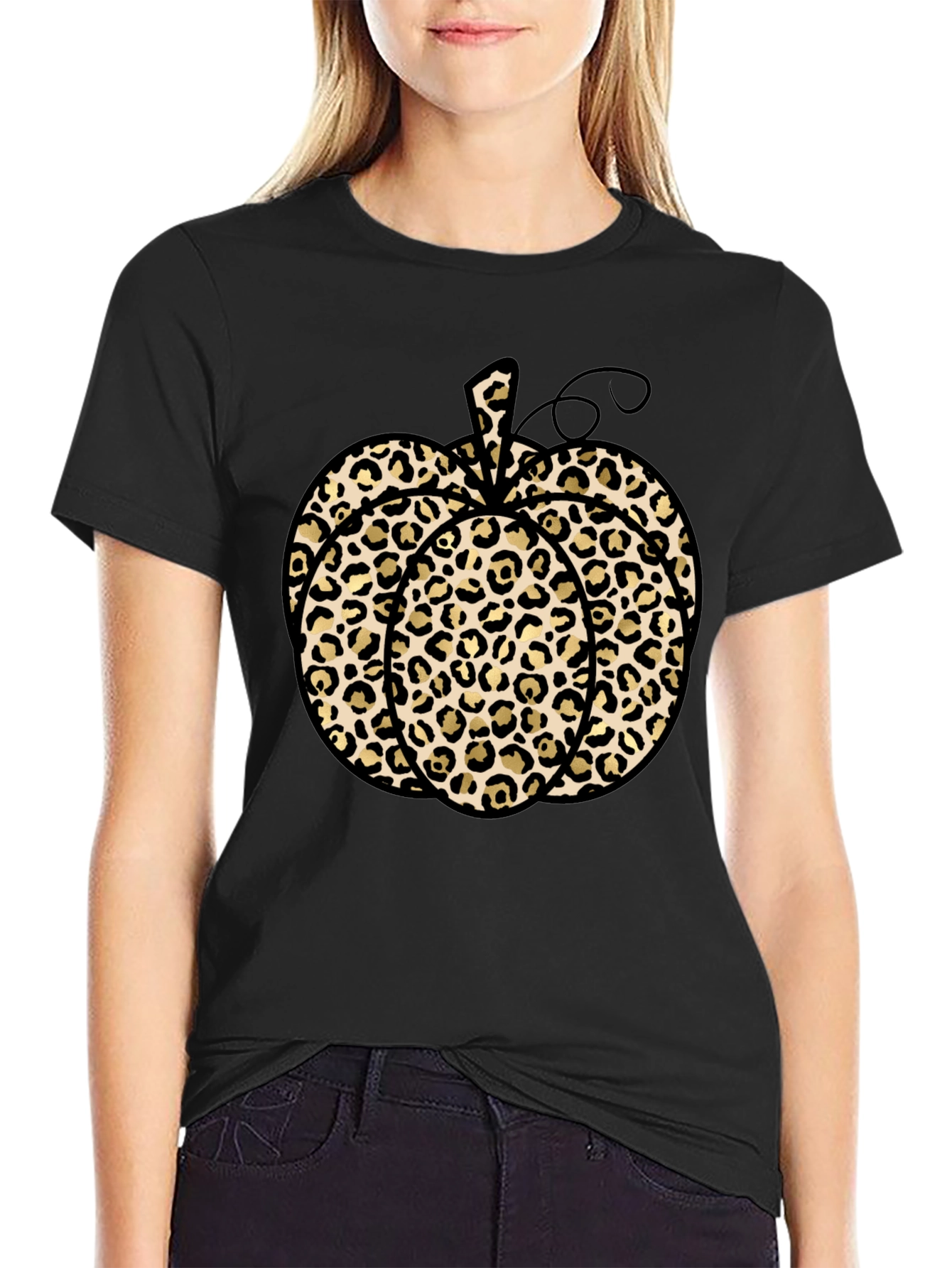 Leopard Print Pumpkin T-Shirt