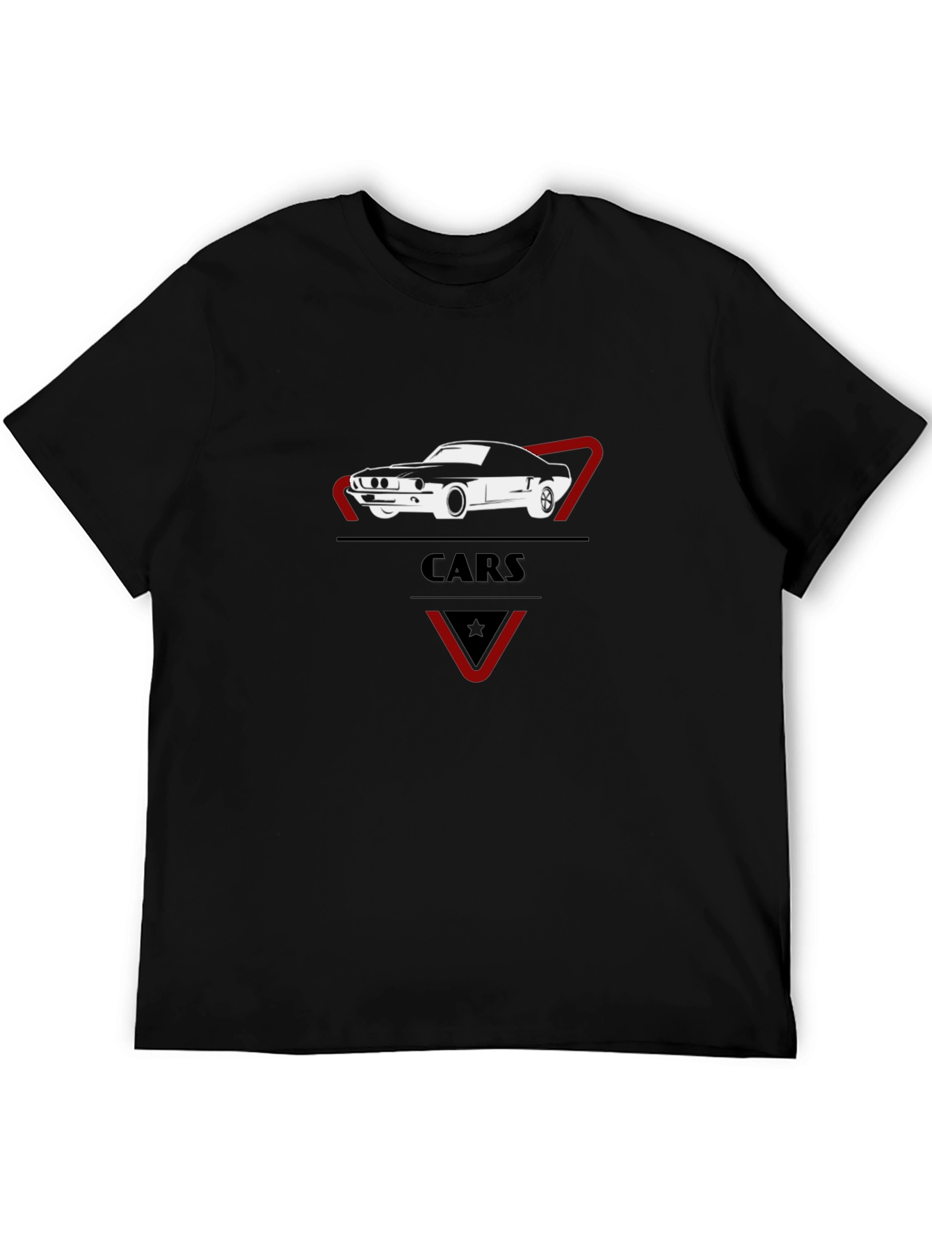 Classic Car Graphic Tee - Stylish Black Cotton T-Shirt
