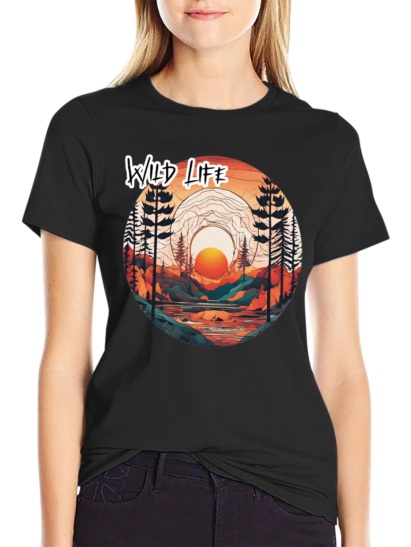 Wild Life Graphic Tee - Nature Scene T-Shirt